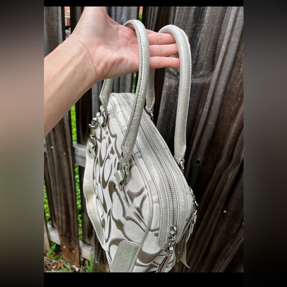 Coach Metallic Sateen Poppy Pushlock Satchel Crossbody - Picture 7 of 12